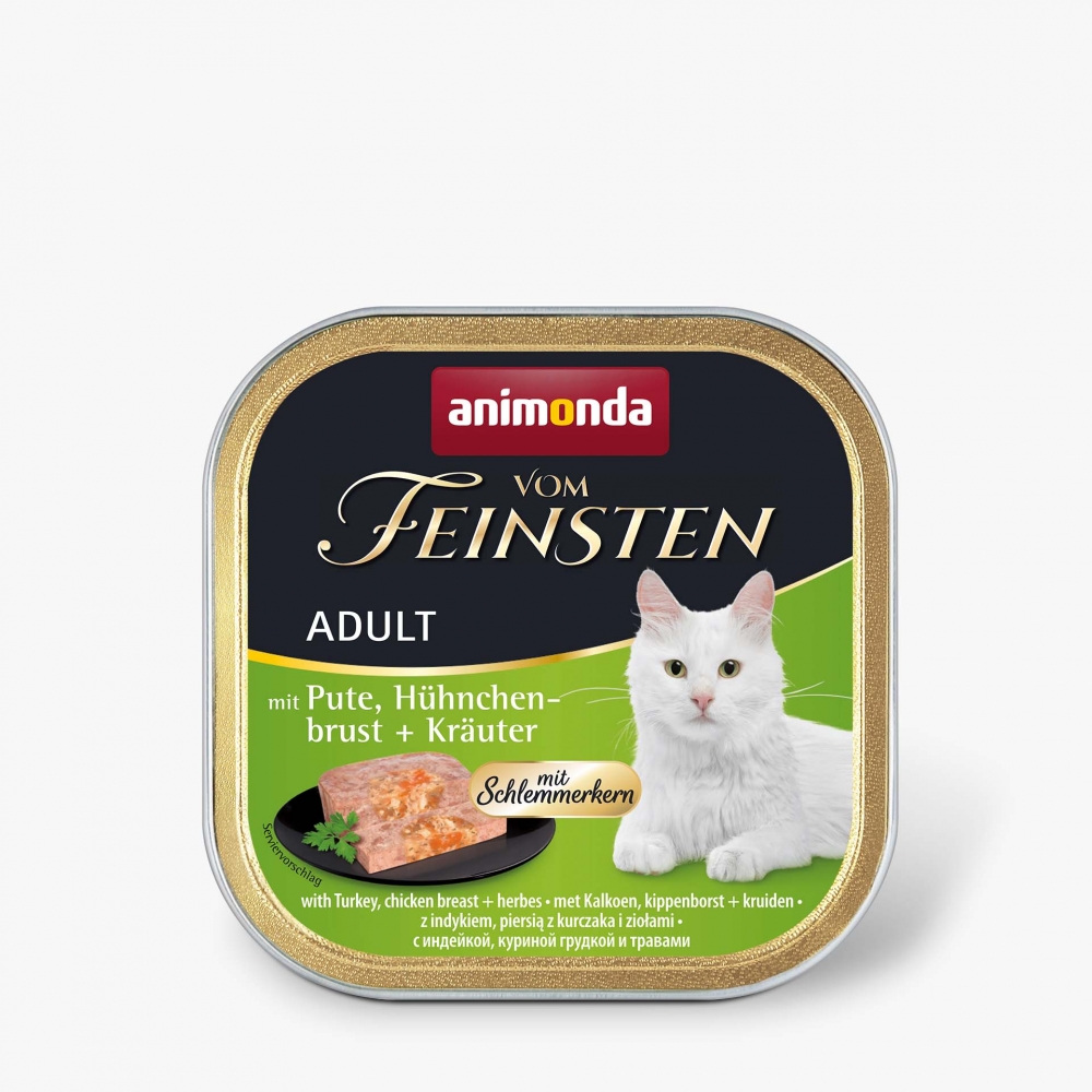 Bild 1 von Animonda Vom Feinsten mit Schlemmerkern mit Pute, Hühnchenbrust & Kräuter 100g