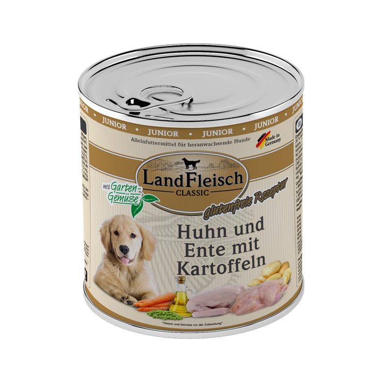 Bild 1 von Landfleisch Dog Classic Junior Huhn, Ente & Kartoffeln mit Gartengemüse  / (Variante) 800g