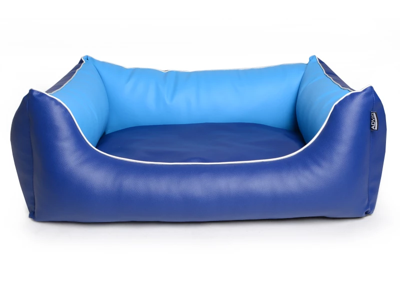 Bild 1 von MYPADO® Hundebett ADVIN Kunstleder - Marinehellblau  / (Größe) 110 x 90cm / (Füllung) Schaumsoffflocken